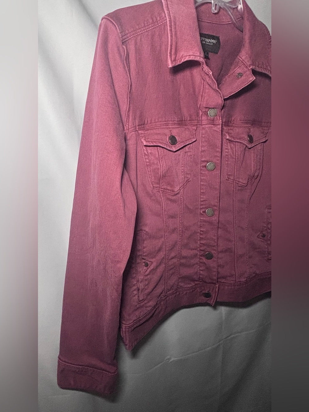 Liverpool Denim Jacket in Raspberry Jam - Picture 7 of 16